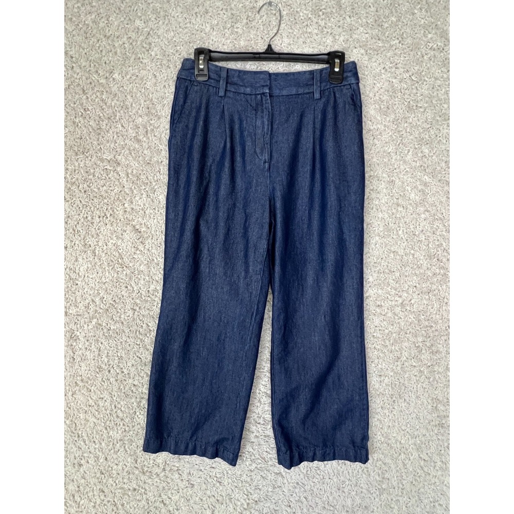 TALBOTS Weston Pants Womens 4P 4 Petite Blue High‎ Rise Career Preppy Business
